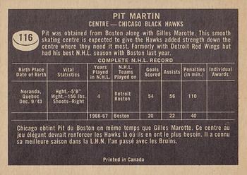 1967-68 Topps #116 Pit Martin Back