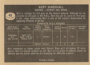 1967-68 Topps #45 Bert Marshall Back