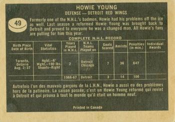 1967-68 Topps #49 Howie Young Back