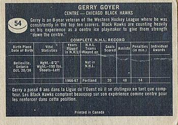 1967-68 Topps #54 Gerry Goyer Back