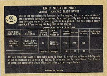 1967-68 Topps #60 Eric Nesterenko Back