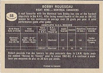 1967-68 Topps #68 Robert Rousseau Back