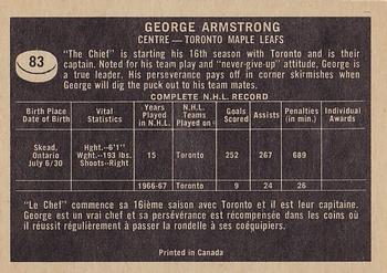 1967-68 Topps #83 George Armstrong Back