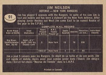 1967-68 Topps #91 Jim Neilson Back