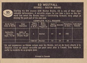 1967-68 Topps #95 Ed Westfall Back