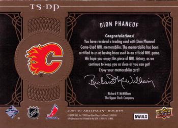 2009-10 Upper Deck Artifacts - Treasured Swatches Jersey-Patch #TS-DP Dion Phaneuf  Back