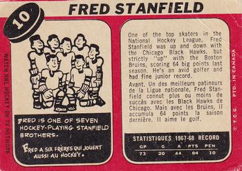 1968-69 O-Pee-Chee #10 Fred Stanfield Back