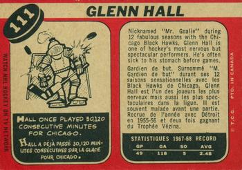 1968-69 O-Pee-Chee #111 Glenn Hall Back
