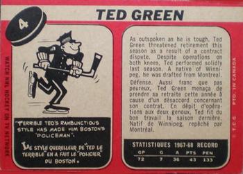 1968-69 O-Pee-Chee #4 Ted Green Back