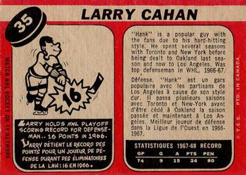 1968-69 O-Pee-Chee #35 Larry Cahan Back