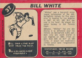 1968-69 O-Pee-Chee #37 Bill White Back