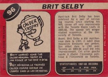 1968-69 O-Pee-Chee #96 Brit Selby Back