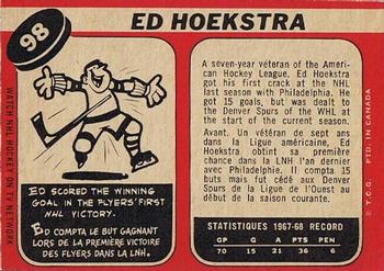 1968-69 O-Pee-Chee #98 Ed Hoekstra Back