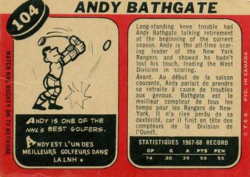 1968-69 O-Pee-Chee #104 Andy Bathgate Back