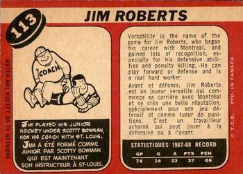 1968-69 O-Pee-Chee #113 Jim Roberts Back