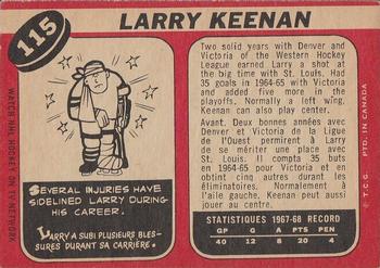 1968-69 O-Pee-Chee #115 Larry Keenan Back
