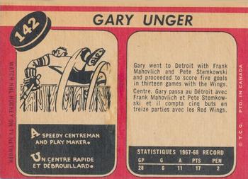 1968-69 O-Pee-Chee #142 Garry Unger Back