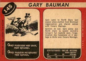 1968-69 O-Pee-Chee #145 Gary Bauman Back
