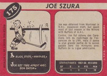 1968-69 O-Pee-Chee #175 Joe Szura Back