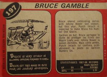 1968-69 O-Pee-Chee #197 Bruce Gamble Back