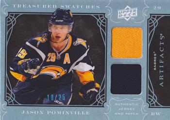 2009-10 Upper Deck Artifacts - Treasured Swatches Jersey-Patch Blue #TS-JP Jason Pominville  Front