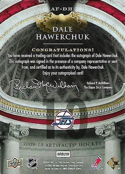 2009-10 Upper Deck Artifacts - Autofacts #AF-DH Dale Hawerchuk  Back