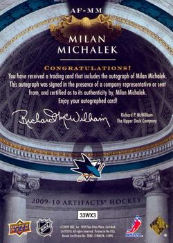 2009-10 Upper Deck Artifacts - Autofacts #AF-MM Milan Michalek  Back