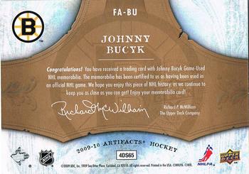 2009-10 Upper Deck Artifacts - Frozen Artifacts #FA-BU Johnny Bucyk  Back
