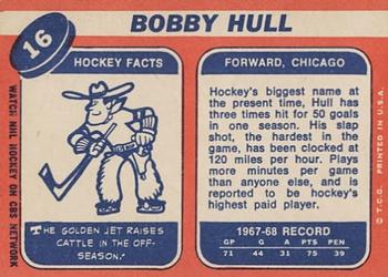 1968-69 Topps #16 Bobby Hull Back
