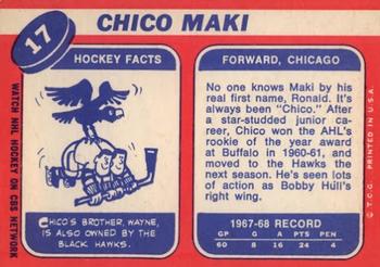 1968-69 Topps #17 Chico Maki Back