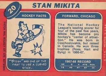1968-69 Topps #20 Stan Mikita Back