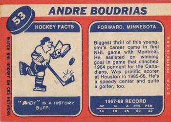 1968-69 Topps #53 Andre Boudrias Back