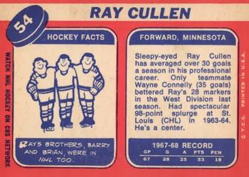 1968-69 Topps #54 Ray Cullen Back