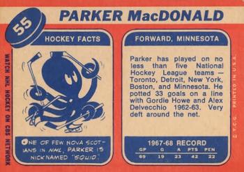 1968-69 Topps #55 Parker MacDonald Back