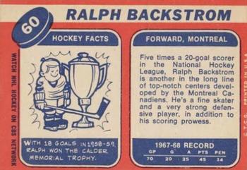 1968-69 Topps #60 Ralph Backstrom Back