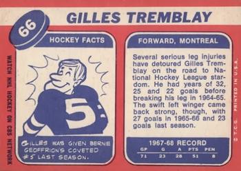 1968-69 Topps #66 Gilles Tremblay Back