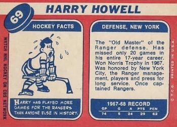 1968-69 Topps #69 Harry Howell Back