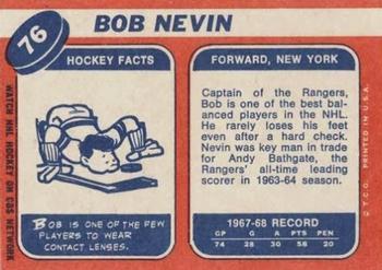 1968-69 Topps #76 Bob Nevin Back