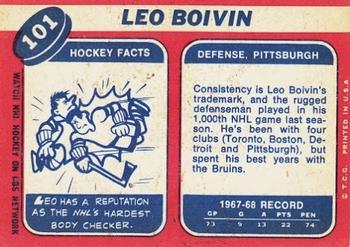 1968-69 Topps #101 Leo Boivin Back