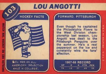 1968-69 Topps #103 Lou Angotti Back