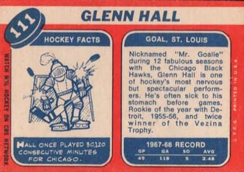 1968-69 Topps #111 Glenn Hall Back
