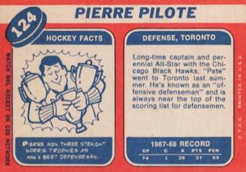 1968-69 Topps #124 Pierre Pilote Back