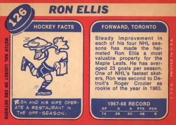 1968-69 Topps #126 Ron Ellis Back