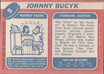 1968-69 Topps #5 Johnny Bucyk Back