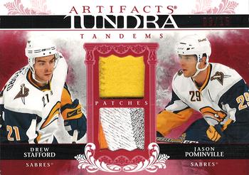 2009-10 Upper Deck Artifacts - Tundra Tandems Patches Red #TT-PS Drew Stafford / Jason Pominville  Front