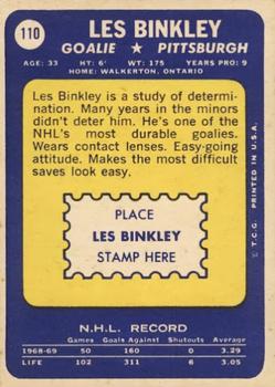 1969-70 Topps #110 Les Binkley Back