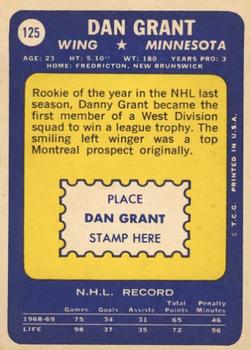 1969-70 Topps #125 Dan Grant Back