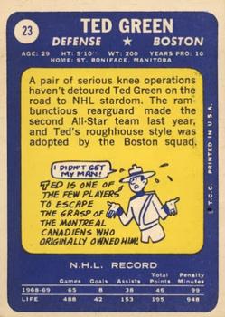 1969-70 Topps #23 Ted Green Back