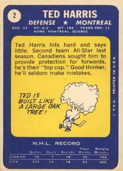 1969-70 Topps #2 Ted Harris Back
