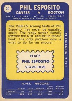 1969-70 Topps #30 Phil Esposito Back